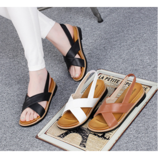 첫걸음 여성용 페이즐리 심플 샌들 4cm