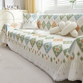 北歐風沙發保潔巾一片式 四人/三人沙發蓋布 防貓抓四季通用沙發罩/沙發套加大, 1個, 新月藍【華夫格】,180 * 340cm