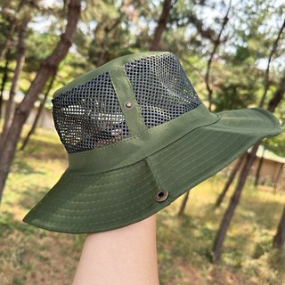 솔바람 자외선차단 메쉬 사파리 모자, 그린