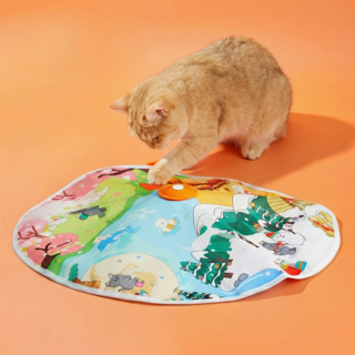 리스펫 고양이 멀티꼬리잡기 자동 장난감, 오렌지, 1개