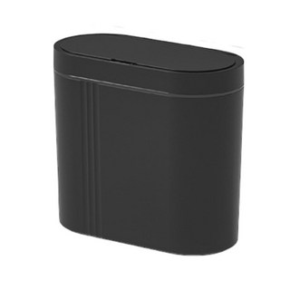 迷你橢圓造型垃圾桶 時尚黑色小垃圾桶 居家浴室臥室辦公室垃圾收納, 黑色