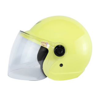 【素色 3/4罩】正版授權 復古兒童安全帽 輕量透氣, 黃色