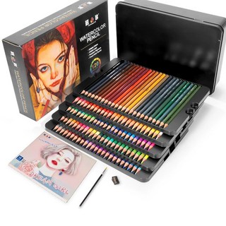HB문화사 전문가용 프리미엄 수채화 수성 120컬러 색연필+컬러링북+수채화브러쉬+연필깎이, 1개, 120색