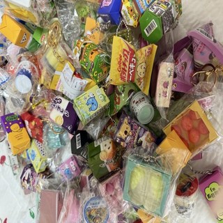 일본 음식 가챠 키링 랜덤세트 미니어처 식품 키홀더 랜덤뽑기 귀여운 소품 키링 가챠샵, 1개, 6개