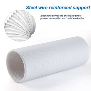 창문형 에어컨 커넥터 이동식 가림막 어댑터 배기 호스 자바라 연결 모바일 덕트 PP 유연한 벤트 파이프 왼쪽 연장 튜브 0.5m-5m 130mm 150mm 180mm, White_Dia.150mmx3m, White