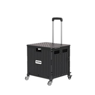 折疊購物車 可超取 購物車 置物推車 折疊手推車 收納 收納箱 收納籃 買菜車 置物箱 行動手拉車 收納車, 中款-睿智黑(限一台)