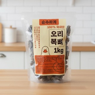순수하개 사사미 대용량 국내산 수제 강아지간식, 1개, 1kg, 오리목뼈