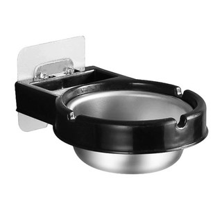 Perfect 壁掛式菸灰缸 免釘防水菸灰缸 浴室壁掛菸灰收納架, 黑色-壁掛式菸灰缸, 1個