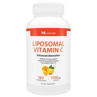 [미국번개배송] 착한명품 마이라이프 내추럴스 리포좀 비타민C 1700 mg, 1개, 180정