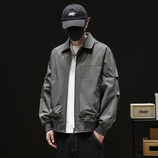 機能立領教練夾克男 戶外純色短款沖鋒衣飛行外套