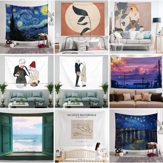 하주글로벌 31종 대형 패브릭 포스터 태피스트리 감성 인테리어 소품 벽장식 배전함 가리개 명화 피카소 명화 테피스트리 차박 커튼, 21.새
