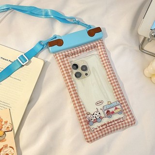 卡通可觸屏氣囊手機防水袋 手機袋 溫泉游泳漂流潛水密封手機套通用, 1個, 開車狗