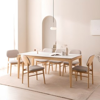 삼익가구 퍼팩트 통세라믹 4인용/6인용 원목 식탁 풀세트, 02. 6인용 통세라믹 원목 식탁세트(벤치1+의자3), 내추럴