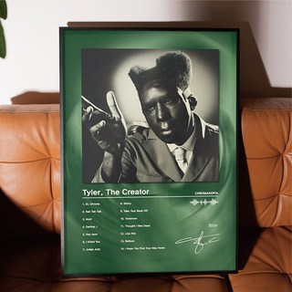 포스터월드 가수 대형 포스터 켄버스 액자 카페 감성 인테리어 거실 현관 그림 액자 방꾸미기 타일러더크리에이터 벽꾸미기 03, A4 사이즈(210x297mm), A4포스터만 구매