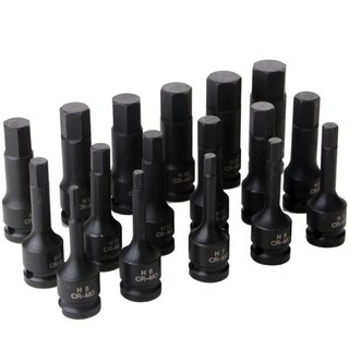 임팩트 육각 드라이버 비트 메트릭 1/2 드라이브 Cr-Mo 스틸 에어 알렌 키 스크루 드라이버 비트 소켓 임, 19 H5