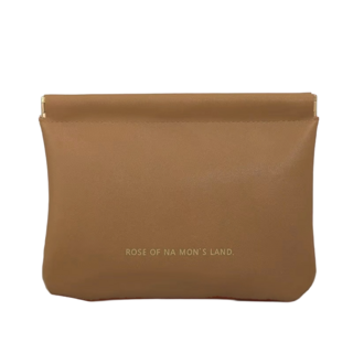 多功能彈片收納包：充電線、耳機、化妝品、口紅、月事包隨身收納, 棕色, 1個