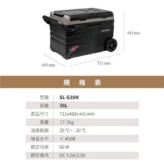 【SANSUI 山水】雙門雙槽控溫行動冰箱 LG 愛露愛玩, 【35公升】SL-G35N,加購變壓器+$800