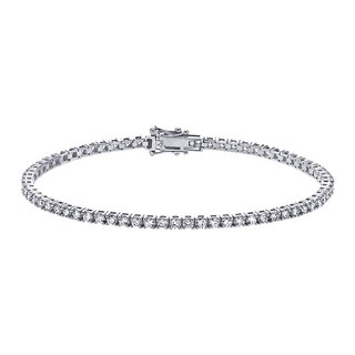 [골드팡] 14k/18k 노블레스 2.22캐럿 랩 다이아몬드 클래식 테니스 팔찌 (2mm) 심플 데일리 크리스마스 연말 새해 부모님 효도 선물