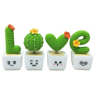 뉴라인 인테리어 소품 모형 미니 선인장 LOVE 다육이, 혼합색상