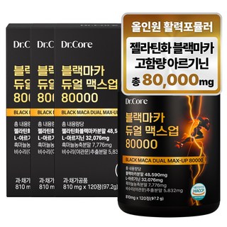 닥터코어 블랙마카 아르기닌 듀얼 맥스업 80000, 3개, 120정