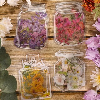 디심플 압화 꽃 스티커 다꾸 스티커 책갈피 만들기 압화책갈피 DIY, 혼합색상 1세트