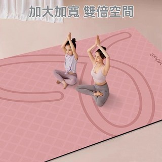 純色加厚雙人瑜伽墊｜室內減震運動地墊｜親子靜音健身墊, 1個, 堅持黑-G,100*120釐米【隨心跳】