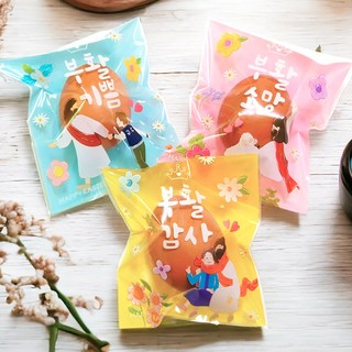 부활절 계란 포장 1구 접착용 비닐 (90매) 세트 포장, 1세트