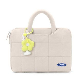 지로리상점 태블릿 노트북 가방 패딩 파우치 방수, B. 클래식 베이지 (캐리어 스트랩X)