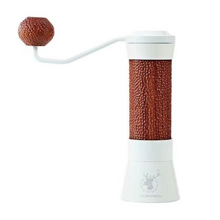 手動咖啡豆研磨器手磨咖啡機家用多功能便攜手搖咖啡磨豆機一體 手搖磨豆機 咖啡研磨 咖啡磨豆機 手動磨豆機, 實木手柄奶白-oubosen旗艦版, 1個