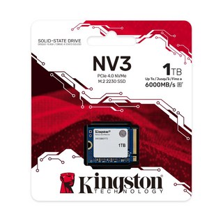 金士頓 Kingston NV3 PCIe 4.0 NVMe M.2 2230 SSD 固態硬碟 (500G/1TB/2TB) 高速固態硬碟, 1TB, SNV3SM3, 1TB