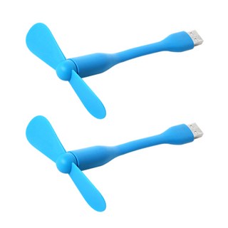 1+1 휴대용 미니 선풍기 usb / 5핀 / 아이폰 8핀 보조배터리 USB 선풍기, 04. C타입젠더+5핀 BL (2개)