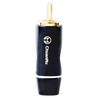 川木 超厚鍍金 焊接式RCA插頭 信號線插頭, P125, 黑, 1個