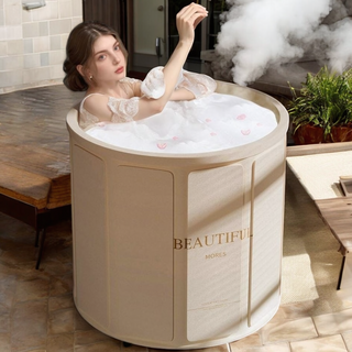 제이치 접이식욕조 원터치 이동식 간이 욕조, 베이지, 1개