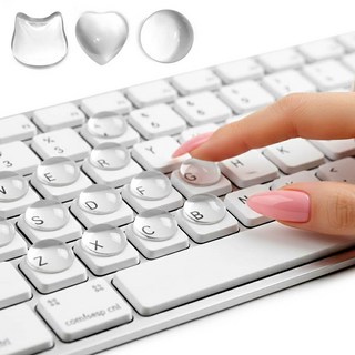 깔끔더하기 네일아트 키보드 투명스티커, 32개, 투명하트