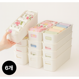 패링치즈 다용도 수납함 정리함, 6개, 화이트