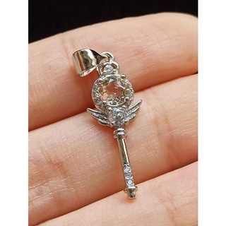 橄欖石托帕石黃水晶權杖925銀吊墜吊飾