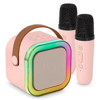 라익미 무선 풀럼파티 블루루스 스피커 + 마이크 세트, BC15, 핑크