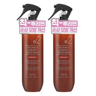 라입 R2 노워시 케라틴 트리트먼트 자몽 250ml, 2개