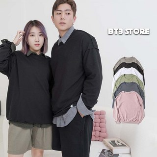 雙面穿 多色系 寬鬆大學T 落肩大學t 長袖素t 男生大學t 女生大學t 長袖男 長袖女 長袖上衣 MX67