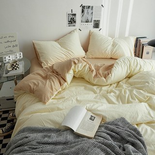 DFMEI 母嬰級A類水洗棉四件套純色學生三件套純棉牀單全棉被套牀笠被罩