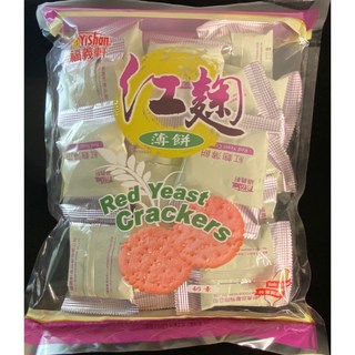 福義軒 檸檬薄片/鮮乳餅/湘辣蘇打餅/紅麴薄餅/黑芝麻薄餅 (量販包), 紅麴薄餅, 1個