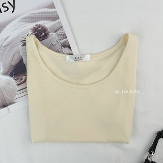 Fee現貨11色 正韓圓領短版正肩上衣 圓領t恤 素面t恤 短版上衣 韓系穿搭