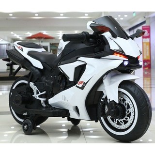 8585童車 重型機車造型兒童電動車 時速6公里 發光輪 手摧油門 台中實體店組裝出貨, 1個, 紅色款.發光輪.無段變速.手摧油門