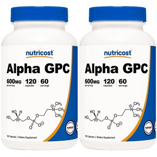 nutricost Alpha GPC膠囊 600mg, 120顆, 2罐