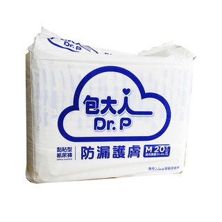 Dr. P 包大人 黏貼型紙尿褲 防漏護膚 M 號 (適用腰圍32-44吋) 20片, 1箱, 80片