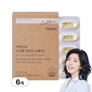 본사직영 여에스더 초임계 알티지 오메가3 1020mg, 30정, 6박스