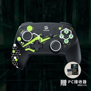 GAME'NIR 7Ds-ZAPA 翠閃特仕 霍爾搖桿無線手把 遊戲控制器，支援Switch2/1多平台，防飄移連發背鍵，舒適握感, 1個, 熱門現貨 |翠閃特仕版(贈PC接收器)