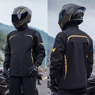 가남 오토바이우의 초강력 방수 자전거 낚시 등산 작업용 비옷 상하의 세트, 블랙-골드