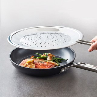 한샘 스텐 후라이팬 덮개 32cm 냄비 뚜껑 기름튐방지 프라이팬, 1개