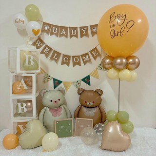 性別揭示氣球佈置組, 彩色, 1套